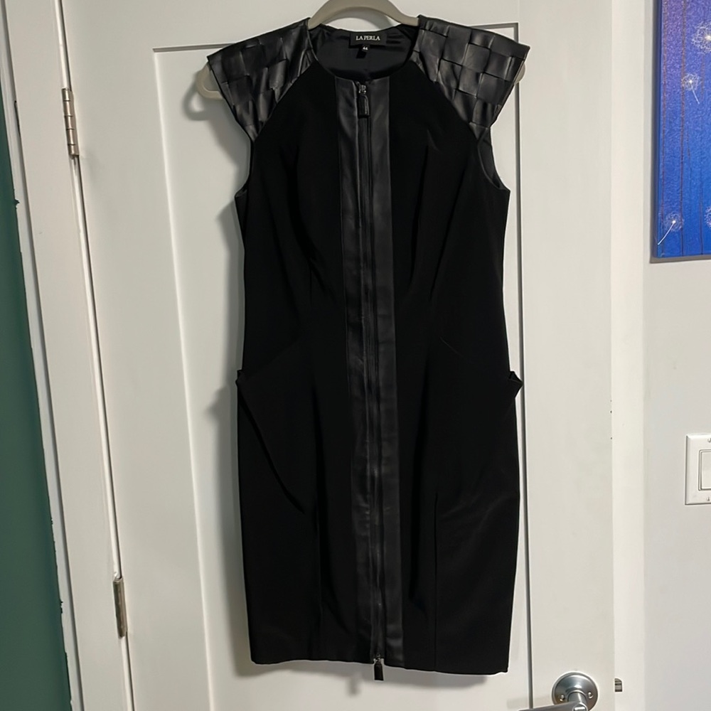 La Perla Leather trim Dress - 10